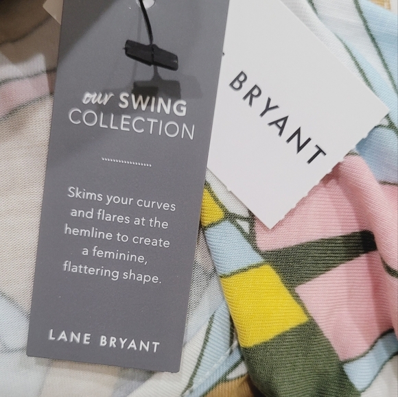Lane Bryant Multicolor Geometric Sleeveless Pullover Swing Tank Blouse Sz 18/20 - Picture 3 of 6